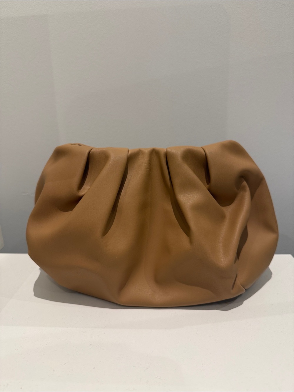 OAK + FORT Soft Gathered Clutch in Camel